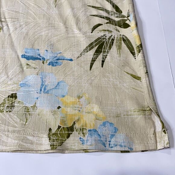 Tommy Bahama Yellow Palm Leaves Hibiscus‎ Flowers Hawaiian Silk Shirt Size XL - Picture 6 of 11